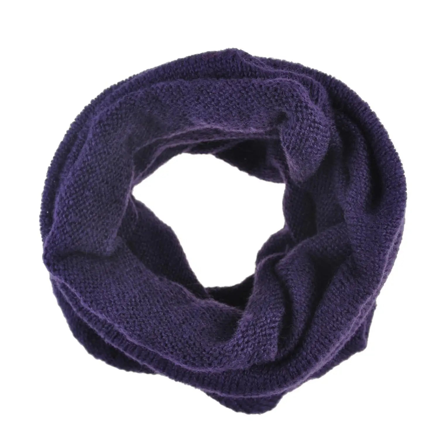 Unisex Winter Plain Purple Knitted Long Tube Scarf