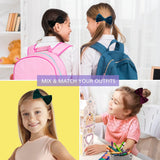 Velvet bow barrette school hair clip for girls with backpacks