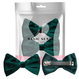 Green velvet bow barrette hair clip for girl’s school accessories