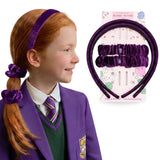 Velvet School Hair Accessory Set - Headbands & Scrunchies in Uniform - Purple - Hair Accessory Set