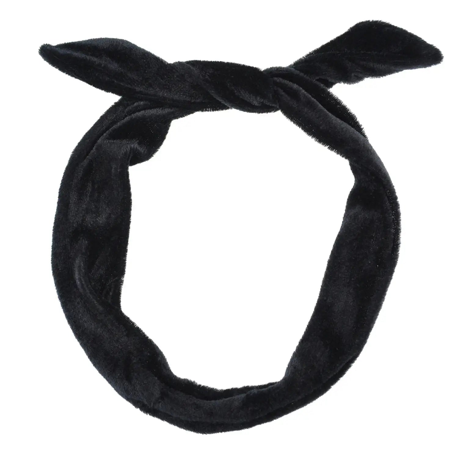 Black velvet wired bunny ears headband.