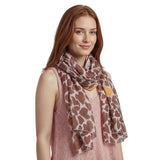 Vibrant Oversized Heart Print Scarf Wrap - Dusky Pink - Scarves
