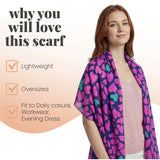 Vibrant Oversized Heart Print Scarf Wrap - Scarves