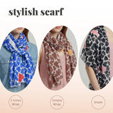 Vibrant Oversized Heart Print Scarf Wrap - Scarves