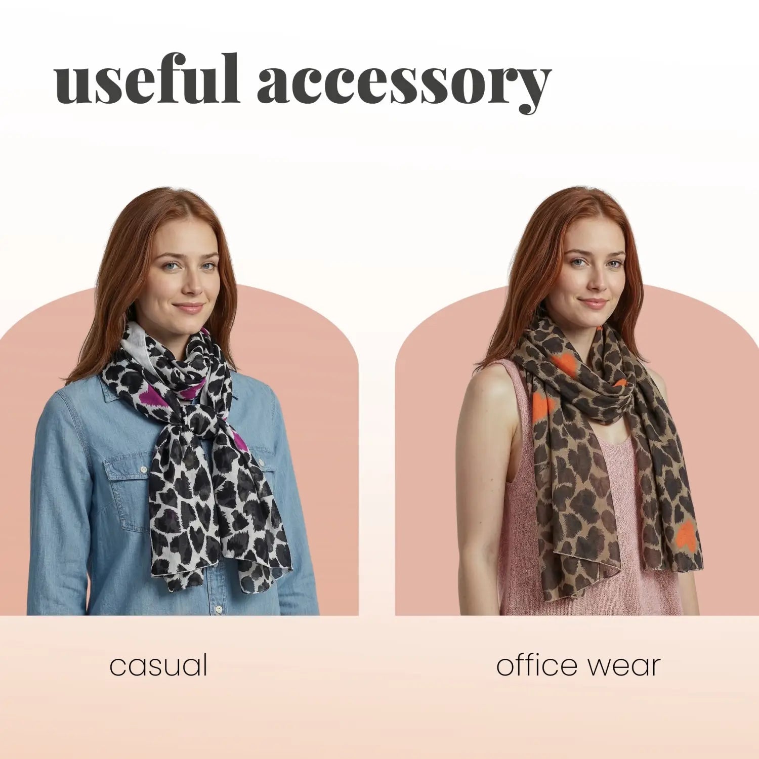 Vibrant Oversized Heart Print Scarf Wrap - Scarves