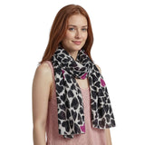 Vibrant Oversized Heart Print Scarf Wrap - White - Scarves