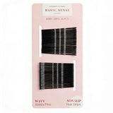 Wavy Bobby Pins - Non-Slip Kirby Grips for Hair Styling - Black - Clips & Grips