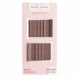 Wavy Bobby Pins - Non-Slip Kirby Grips for Hair Styling - Brown - Clips & Grips