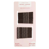Wavy Bobby Pins - Non-Slip Kirby Grips for Hair Styling - Dark Brown - Clips & Grips