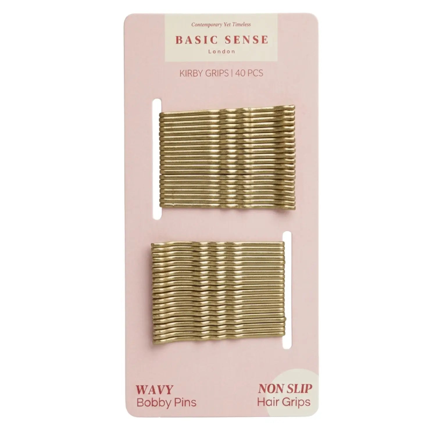 Wavy Bobby Pins - Non-Slip Kirby Grips for Hair Styling - Light Blonde - Clips & Grips