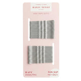 Wavy Bobby Pins - Non-Slip Kirby Grips for Hair Styling - Silver Grey - Clips & Grips