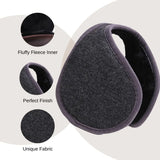 Dark gray ear muffs with fleece lining, perfect addition to a winter snood or scarf