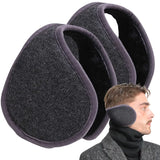 Winter Earmuffs with dark gray fleece, adjustable band for warmth, pair with basic sense snood