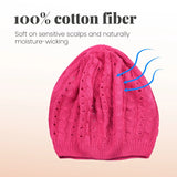 Women’s Cable Design Knitted Crochet Beanie Hat - Hats