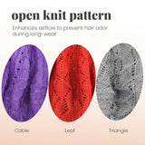 Women’s Cable Design Knitted Crochet Beanie Hat - Hats