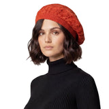 Women’s Cable Design Knitted Crochet Beanie Hat - Red - Hats