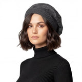 Women’s Triangle Design Knitted Crochet Beanie Hat - Black - Hats