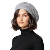 Women’s Triangle Design Knitted Crochet Beanie Hat - Grey - Hats