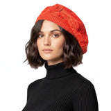 Women’s Triangle Design Knitted Crochet Beanie Hat - Red - Hats