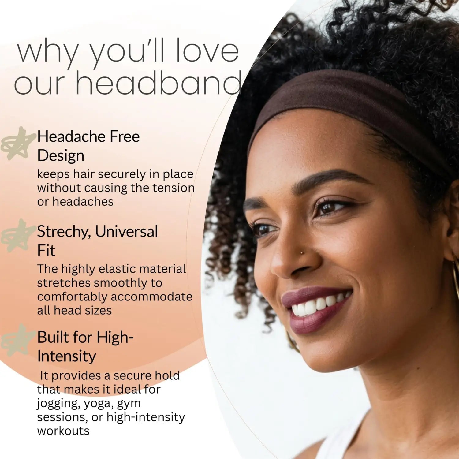 Workout Headbands for Women – Non-Slip Cotton Sweatbands - Headbands