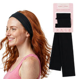 Workout Headbands for Women – Non-Slip Cotton Sweatbands - Black - Black / 5cm Width - Headbands