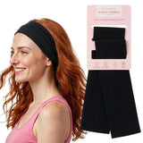Workout Headbands for Women – Non-Slip Cotton Sweatbands - Black - Black / 7cm Width - Headbands