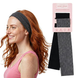 Workout Headbands for Women – Non-Slip Cotton Sweatbands - Black - Dark Grey / 5cm Width - Headbands