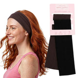 Workout Headbands for Women – Non-Slip Cotton Sweatbands - Black - Dark Brown / 7cm Width - Headbands
