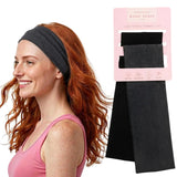Workout Headbands for Women – Non-Slip Cotton Sweatbands - Black - Dark Grey / 7cm Width - Headbands
