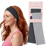 Workout Headbands for Women – Non-Slip Cotton Sweatbands - Grey - Dark Grey / 7cm Width - Headbands