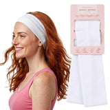 Workout Headbands for Women – Non-Slip Cotton Sweatbands - White - White / 7cm Width - Headbands